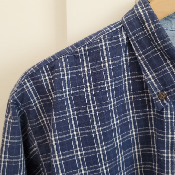 Men's Vintage Penmans Denim Plaid Shirt - Picture 3 of 6